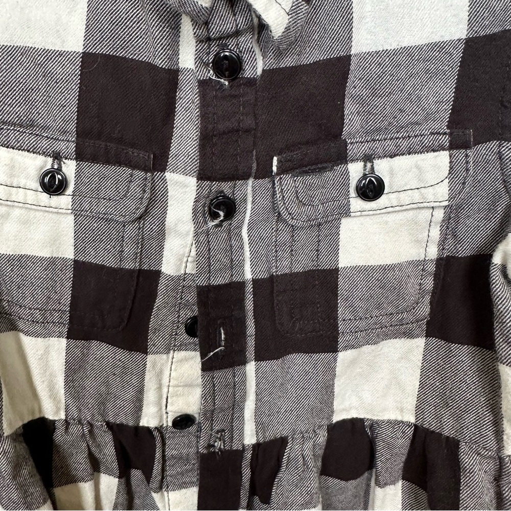 Ralph Lauren black & white buffalo plaid flannel dress 2T - Picture 4 of 9